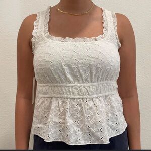 White Eyelet Lace Women’s Top